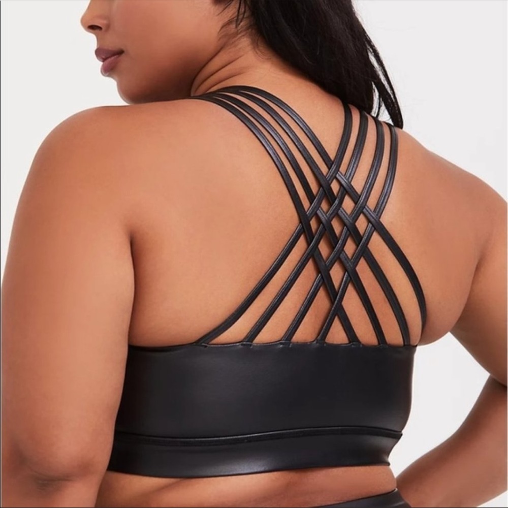Torrid Faux Leather Coated Bralette Active Sports